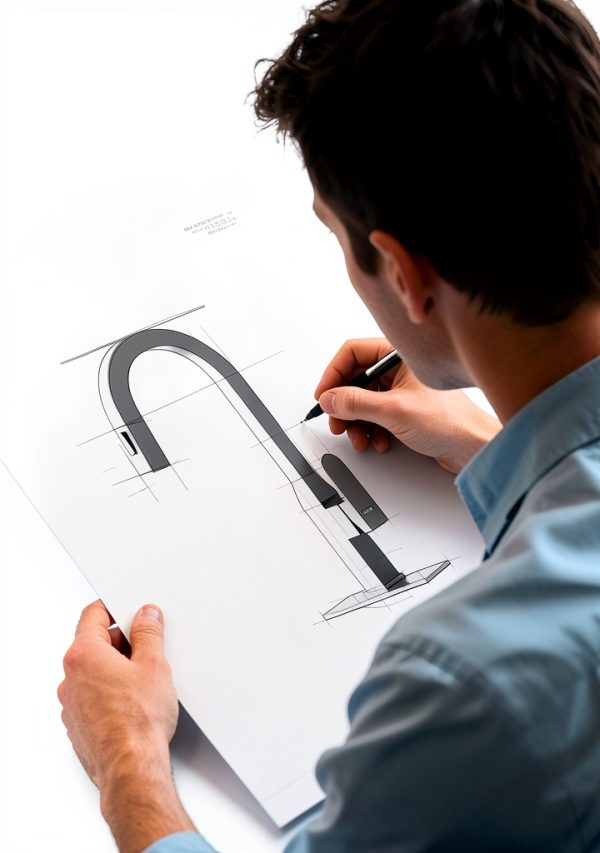 DAYONE Kitchen Faucet Black 360 Swivel Dual Sprayer DAY-CR2232-6