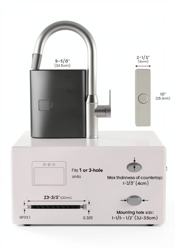 DAYONE Kitchen Faucet Black 360 Swivel Dual Sprayer DAY-CR2232-7