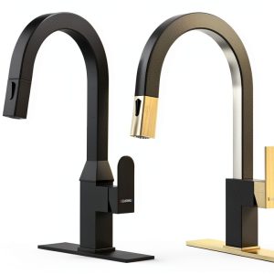 DAYONE Kitchen Faucet Black 360 Swivel Dual Sprayer DAY-CR2232-0