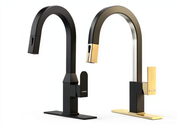DAYONE Kitchen Faucet Black 360 Swivel Dual Sprayer DAY-CR2232-0