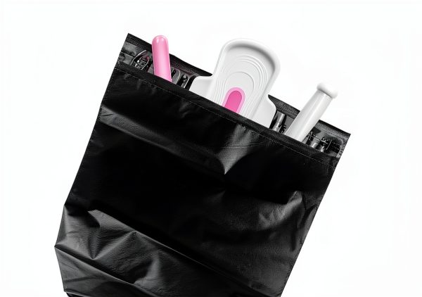 Sanitary Napkin Disposal Bags, 100 Pcs Feminine Hygiene Bags, Self-Sealing Seals, Women's Privacy Protection, Tampons - Black-2