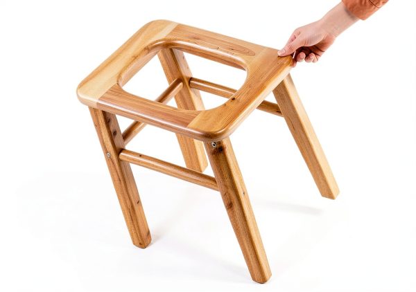 Wood Yoni Steaming Seat wooden steam Seat with four legs,Steaming Chair V Steam at Hom eattachment H 14.7in,yoni seat for women v steam (No Steamer)-1