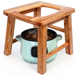 Wood Yoni Steaming Seat wooden steam Seat with four legs,Steaming Chair V Steam at Hom eattachment H 14.7in,yoni seat for women v steam (No Steamer)-0