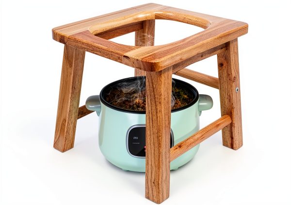 Wood Yoni Steaming Seat wooden steam Seat with four legs,Steaming Chair V Steam at Hom eattachment H 14.7in,yoni seat for women v steam (No Steamer)-0