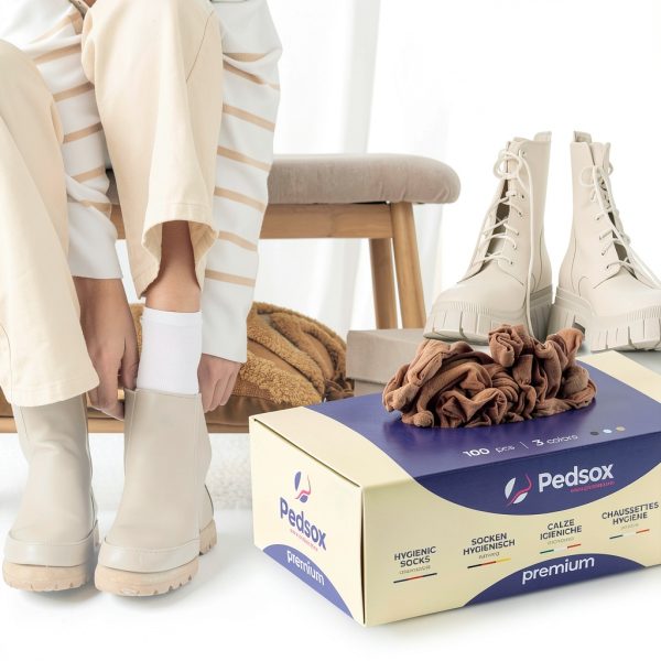 100pcs Disposable Hygienic Try On Socks, Premium Line, Machine Washable, Unisex, One Size-3