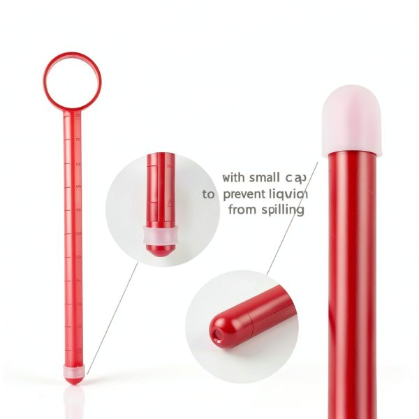 Lube Applicator Syringes, Lubricant Tube Shooter with Smooth Rounded Cap for Men, Women & Couples, Reusable, Easy Use & Clean [10ml Scales][Red & White]-3